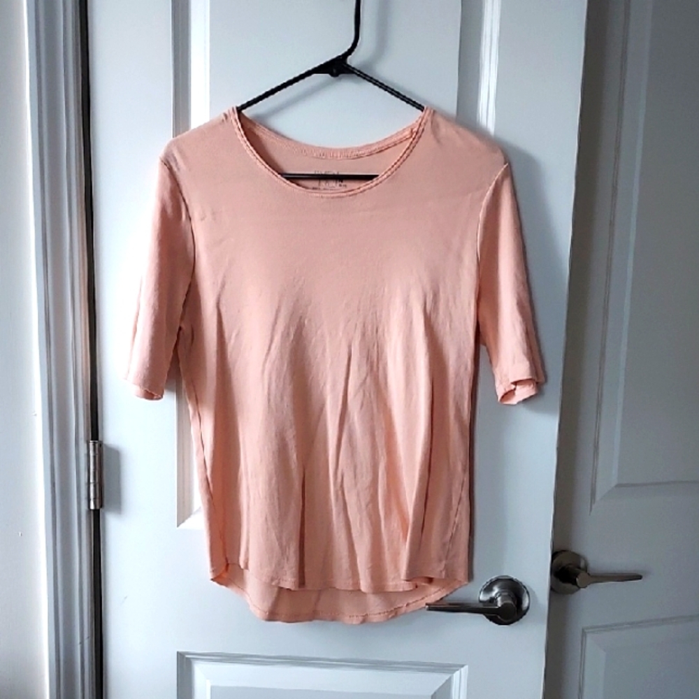 Time and Tru Light Peach Short Sleeve Top Medium